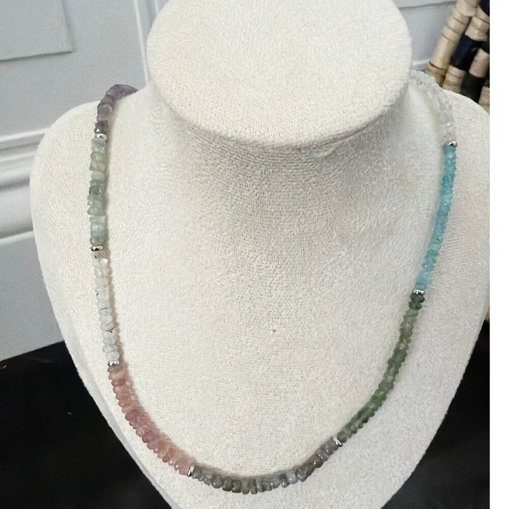 Second Bloom Studio Artisan Made Multi Gemstone Necklace 18.75" Delicate Pastel